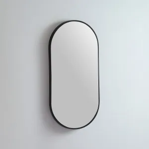 Modern Oblong Coloured Frame Bathroom Mirror - 7 colour options - 46cm x 91cm Manhattan Black by Luxe Mirrors, a Vanity Mirrors for sale on Style Sourcebook