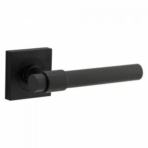 Helsinki Lever with square Rose Matt Black by Iver, a Door Knobs & Handles for sale on Style Sourcebook