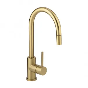 Elysian Commercial Pull-Out Kitchen Mixer - Brushed Brass by ABI Interiors Pty Ltd, a Laundry Taps for sale on Style Sourcebook