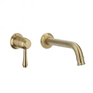 Kingsley Mixer & Spout Set - Brushed Brass by ABI Interiors Pty Ltd, a Bathroom Taps & Mixers for sale on Style Sourcebook