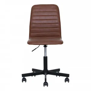 Amanda Desk Chair in Brandy PU / Black Rollers by OzDesignFurniture, a Chairs for sale on Style Sourcebook