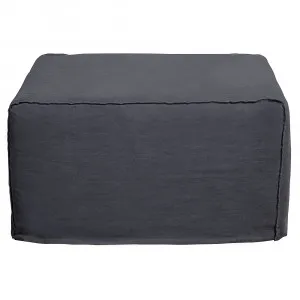 Como Linen Square Ottoman Cover Charcoal - 70cm x 70cm by James Lane, a Ottomans for sale on Style Sourcebook