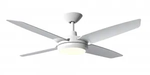 Calibo Enviro 52" (1320mm) DC Ceiling Fan with 18W CCT LED Light and Remote White by Calibo, a Ceiling Fans for sale on Style Sourcebook