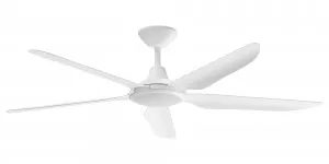 Calibo Storm 56" (1430mm) 5 Blade 18W Tricolour LED Light Indoor/Outdoor DC Ceiling Fan & Remote White by Calibo, a Ceiling Fans for sale on Style Sourcebook