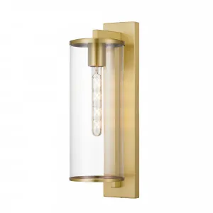 Large Telbix Perova IP44 Industrial Wall Light Natural Brass by Telbix, a Outdoor Lighting for sale on Style Sourcebook