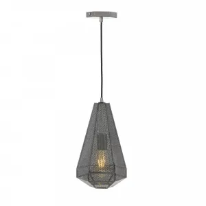 Gunmetal 1 Light Magnus Metal Geometric Caged Pendant Large by Telbix, a Pendant Lighting for sale on Style Sourcebook