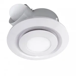 Round Ventair Airbus 250 Pro-V Bathroom Exhaust Fan With 14W LED Light White by Ventair, a Exhaust Fans for sale on Style Sourcebook