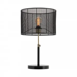 Mercator Burnley Table Lamp Black Mesh & Antique Brass by Mercator, a Table & Bedside Lamps for sale on Style Sourcebook