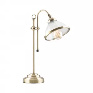 Mercator Marina Ribbed Glass Table Lamp Antique Brass by Mercator, a Table & Bedside Lamps for sale on Style Sourcebook