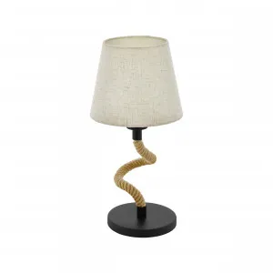 Eglo Rampside Rustic Rope Table Lamp Creme and Black by Eglo, a Table & Bedside Lamps for sale on Style Sourcebook