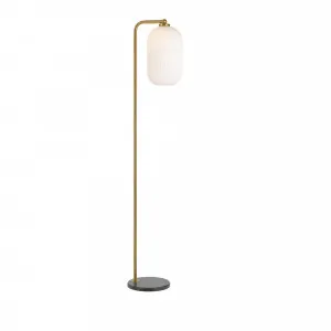 Telbix Lark Floor Lamp Edison Screw (E27) Antique Gold and Black Marble by Telbix, a Floor Lamps for sale on Style Sourcebook