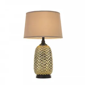 Telbix Morton Table Lamp Edison Screw (E27) Black, Gold & Cream by Telbix, a Table & Bedside Lamps for sale on Style Sourcebook