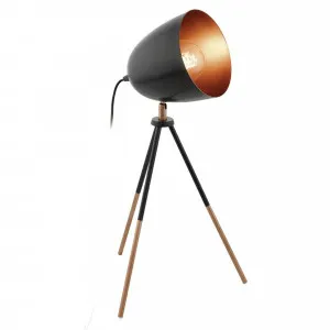 Eglo Chester Tripod Table Lamp Black And Copper by Eglo, a Table & Bedside Lamps for sale on Style Sourcebook