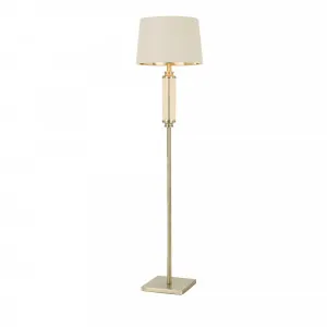 Telbix Dorcel Floor Lamp Edison Screw (E27) Antique Brass and Cream by Telbix, a Floor Lamps for sale on Style Sourcebook