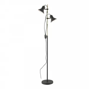Telbix Corelli Adjustable Twin Floor Lamp (GU10) Black by Telbix, a Floor Lamps for sale on Style Sourcebook