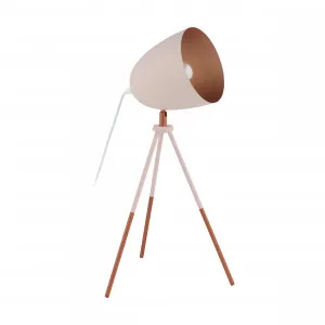 Eglo Chester Table Lamp Pastel Apricot and Copper by Eglo, a Table & Bedside Lamps for sale on Style Sourcebook