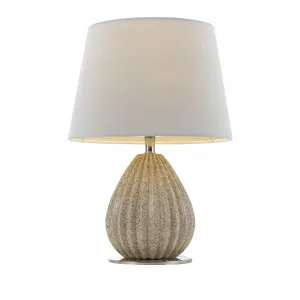 Telbix Orson Ceramic Rippled Table Lamp With Shade Cream And Vanilla by Telbix, a Table & Bedside Lamps for sale on Style Sourcebook