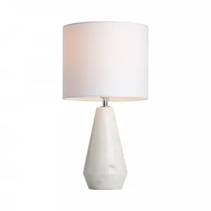 Mercator Nora With Marble Base Table Lamp (B22) White Shade by Mercator, a Table & Bedside Lamps for sale on Style Sourcebook