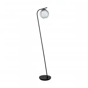 Eglo Terriente E27 Floor Lamp Black With Vaporized Glass Shade by Eglo, a Floor Lamps for sale on Style Sourcebook
