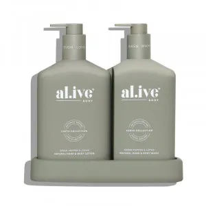 WASH & LOTION DUO + TRAY - GREEN PEPPER & LOTUS by al.ive body, a Bath & Body Products for sale on Style Sourcebook