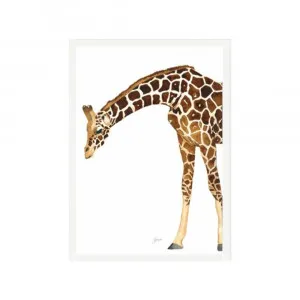 Amber the Giraffe Fine Art Print | FRAMED White Boxed Frame A3 (29.7cm x 42cm) by Luxe Mirrors, a Artwork & Wall Decor for sale on Style Sourcebook