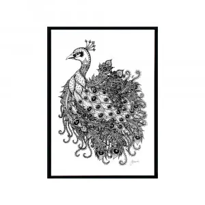 Bohemian Royal Peacock Fine Art | FRAMED Black Boxed Frame A3 (29.7cm x 42cm) by Luxe Mirrors, a Artwork & Wall Decor for sale on Style Sourcebook