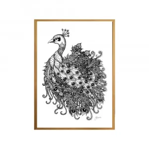 Bohemian Royal Peacock Fine Art | FRAMED Tasmanian Oak Boxed Frame A3 (29.7cm x 42cm) by Luxe Mirrors, a Artwork & Wall Decor for sale on Style Sourcebook