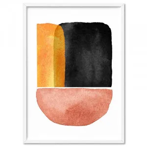 Abstract Mid Century | Terracotta on Black I - Art Print by Print and Proper, a Prints for sale on Style Sourcebook