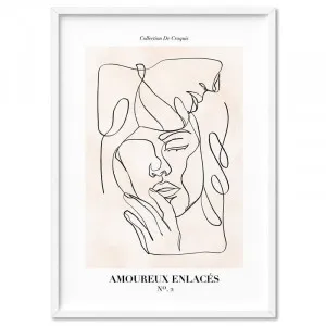 Abstract Line Art Figures II | Lovers Entwine - Art Print by Print and Proper, a Prints for sale on Style Sourcebook