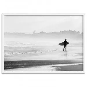 Lone Ocean Surfer B&W I - Art Print by Print and Proper, a Prints for sale on Style Sourcebook