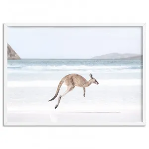 Coastal Beach Kangaroo I - Art Print by Print and Proper, a Prints for sale on Style Sourcebook