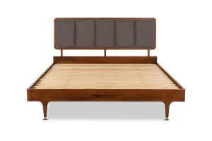 Manhattan Queen Mid Century Bed Frame, Brown, by Lounge Lovers by Lounge Lovers, a Beds & Bed Frames for sale on Style Sourcebook