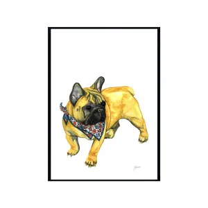 Louie the French Bulldog Fine Art Print | FRAMED Black Boxed Frame A3 (29.7cm x 42cm) by Luxe Mirrors, a Artwork & Wall Decor for sale on Style Sourcebook