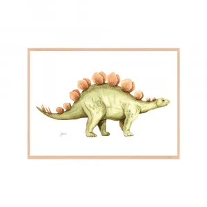 Stavros the Stegosaurus Dinosaur Fine Art Print | FRAMED Tasmanian Oak Boxed Frame A3 (29.7cm x 42cm) by Luxe Mirrors, a Artwork & Wall Decor for sale on Style Sourcebook