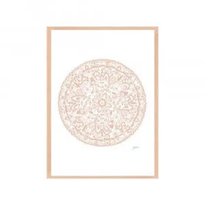 Sahara Mandala in Light Blush Wall Art | FRAMED Tasmanian Oak Boxed Frame A3 (29.7cm x 42cm) by Luxe Mirrors, a Artwork & Wall Decor for sale on Style Sourcebook