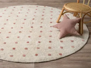 Addy Round Spot Rug - Cream/Pink by Mocka, a Contemporary Rugs for sale on Style Sourcebook