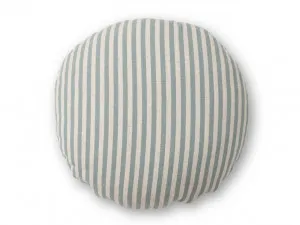 Ari Linen Blend Thin Stripe Round Cushion - Seafoam Blue by Mocka, a Cushions, Decorative Pillows for sale on Style Sourcebook
