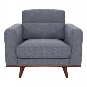 Astrid Armchair in Talent Denim / Brown Leg by OzDesignFurniture, a Chairs for sale on Style Sourcebook