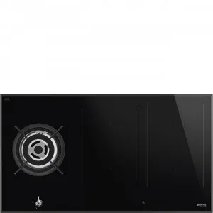 90cm Hybrid 1 Wok 4 Zone C/Top Knob & Touch Ctrl Bevel Edge by Smeg, a Cooktops for sale on Style Sourcebook