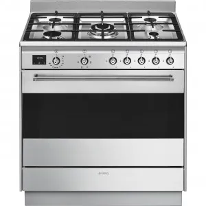 90cm Classic Dual Fuel FS Cooker (5 Burners/7 Functions) SS by Smeg, a Cooktops for sale on Style Sourcebook
