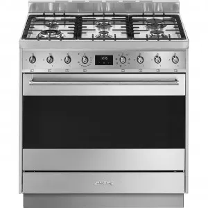 90cm Classic Dual Fuel FS Cooker (6 Burners/8 Functions) SS by Smeg, a Cooktops for sale on Style Sourcebook