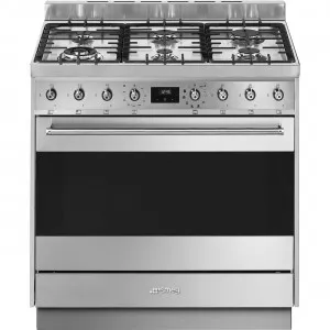 90cm Classic Dual Fuel Pyrolytic FS (6 Burners/11 Functions) by Smeg, a Cooktops for sale on Style Sourcebook