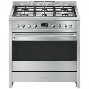 90cm Opera Dual Fuel Pyro FS (6 Burners/17 Functions) SS by Smeg, a Cooktops for sale on Style Sourcebook