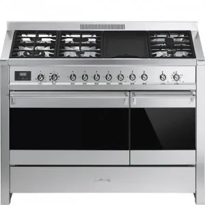 120cm Opera Double Dual Fuel FS (6 Burners/8 4 Functions) SS by Smeg, a Cooktops for sale on Style Sourcebook