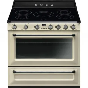 90cm Victoria Electric/Induction Freestanding Induction Cook - Panna by Smeg, a Cooktops for sale on Style Sourcebook