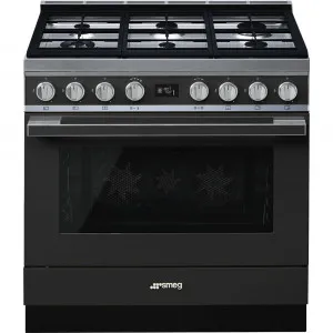 90cm  Pyrolytic Freestanding Cooker - Anthracite by Smeg, a Cooktops for sale on Style Sourcebook