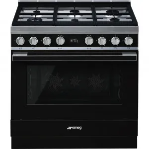 90cm  Pyrolytic Freestanding Cooker - Black by Smeg, a Cooktops for sale on Style Sourcebook