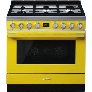 90cm  Pyrolytic Freestanding Cooker - Yellow by Smeg, a Cooktops for sale on Style Sourcebook