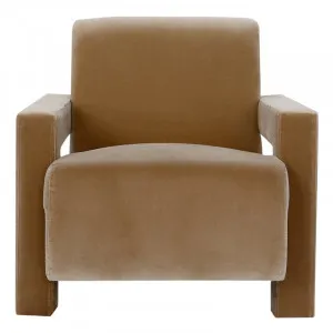 Blaise Armchair - Velvet Hazelnut by Urban Road, a Chairs for sale on Style Sourcebook