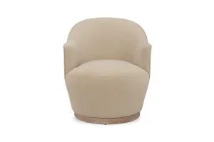 Chloe Swivel Classic Armchair, Beige Pine And Plywood, by Lounge Lovers by Lounge Lovers, a Chairs for sale on Style Sourcebook